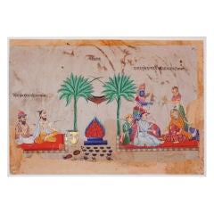 Antique Set of Five Small Paintings from the Life of Krishna