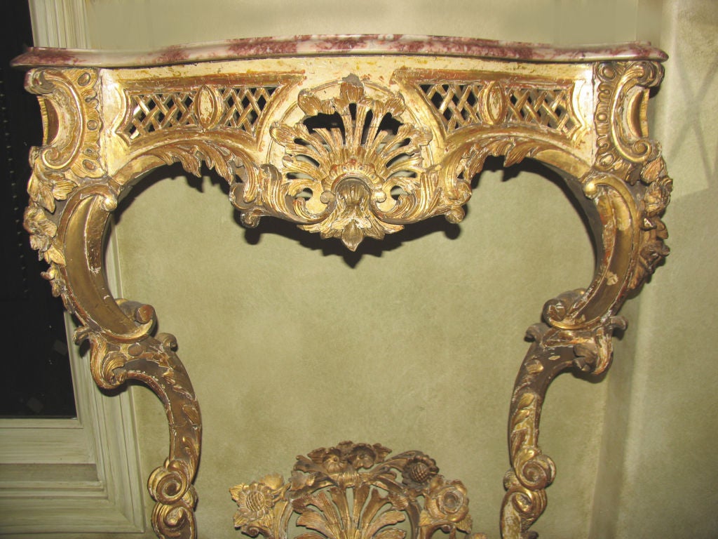 19th Century French Regence Giltwood Wall Console