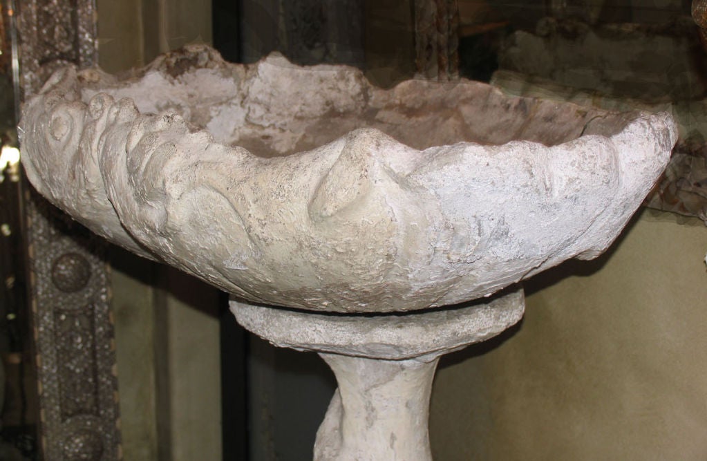 Cast Stone Dolphin Birdbath/Planter