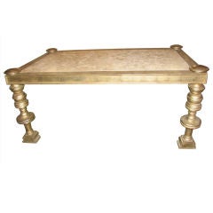 Silver Gilt Coffee Table with Marble Top