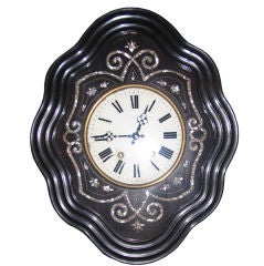 Antique 19th Century French Ebonized Vineyard Prayer Clock