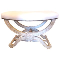 19th Century French Louis XVI Style Painted Bench