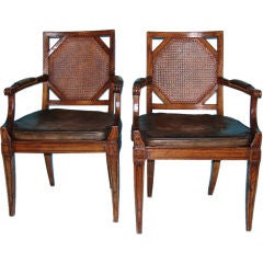 A pair of Italian neoclassical design armchairs