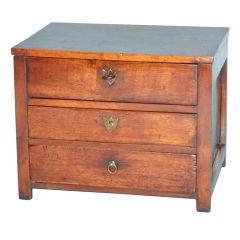 French provincial walnut miniature chest