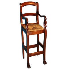 Walnut child's high chair, circa 1835
