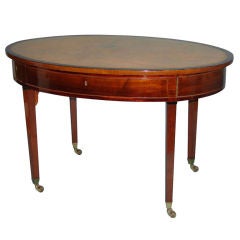Elegant Georgian mahogany oval partners writing table