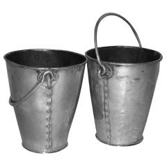 Antique Polished steel fire buckets