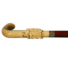 Ivory handled cane with coat of arms