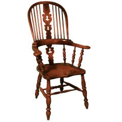 Antique Assembled Set of 6 Highback Windsor Armchairs