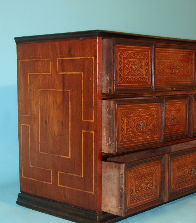 Indo-Portuguese inlaid walnut contador