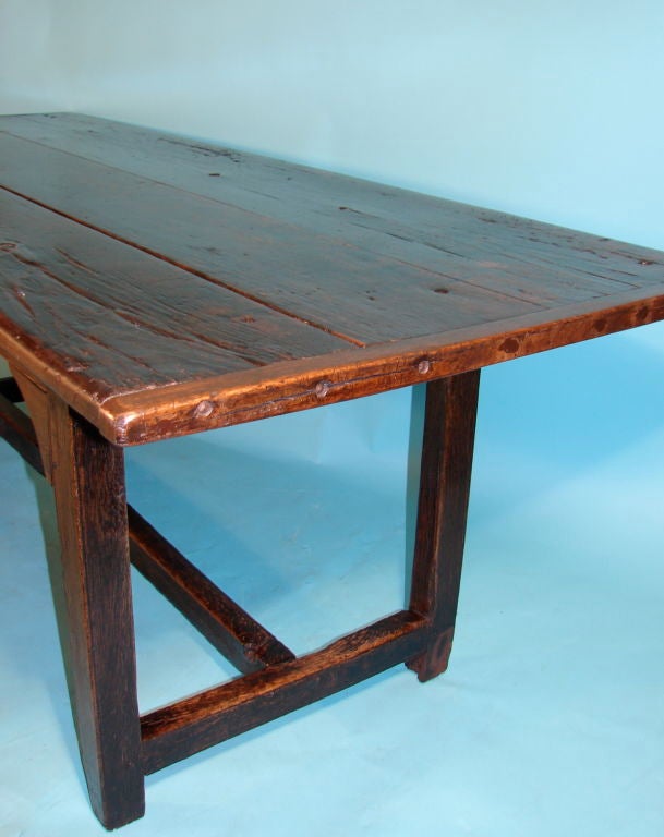 English provincial oak harvest table.