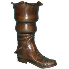 Casagrande hammered copper vessel  in the shape of a boot