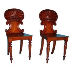 Pair of English hall chairs