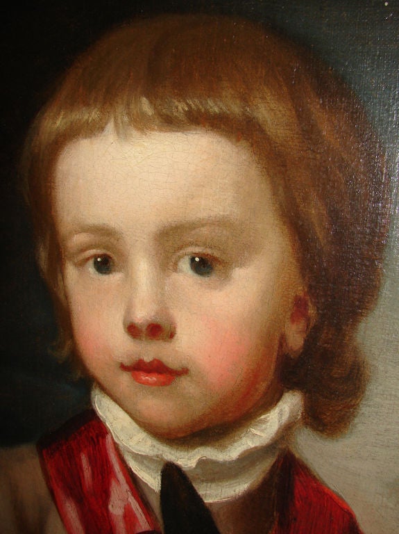 Irish portrait of a boy and dog