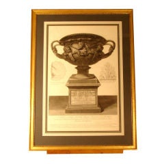 Original Piranesi engraving of urn