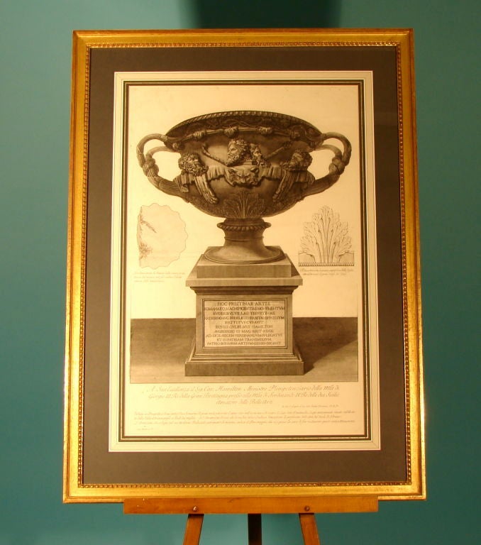 Original Piranesi engraving of urn