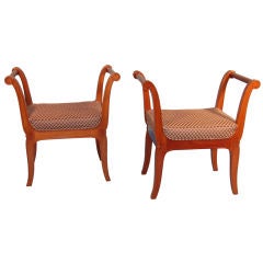 Elegant pair of French tabourets