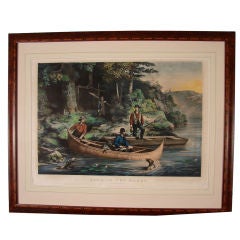 Antique Pair of Currier and Ives Folio Colored Lithographs