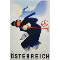 Vintage Original 1930's Ski Poster By Kirnig