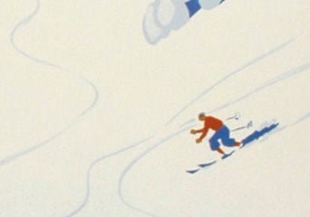 Mid-20th Century Original 1930's ski poster