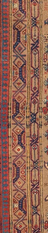 19th Century Bidjar Gallery Runner with Folk Art Border Design For Sale 1