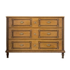 A Northern European Neoclassical Brass Mounted Oak Commode A Northern European Neoclassical Brass Mounted Oak Commode