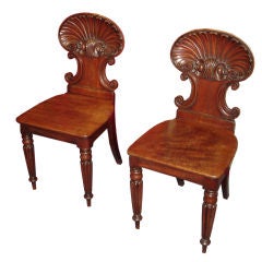 Pair of Mahogany Hall Chairs