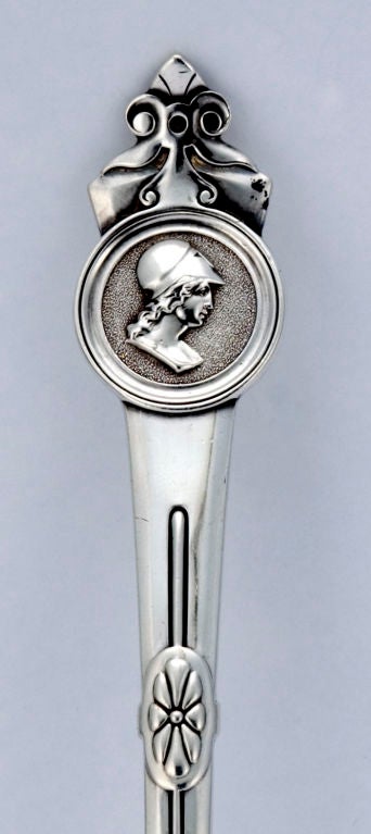 American Tiffany Medallion Gorham Sterling Silver Meat Fork 1870