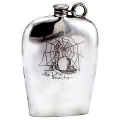 'the little brown jug' FLASK STERLING SILVER INTERNATIONAL