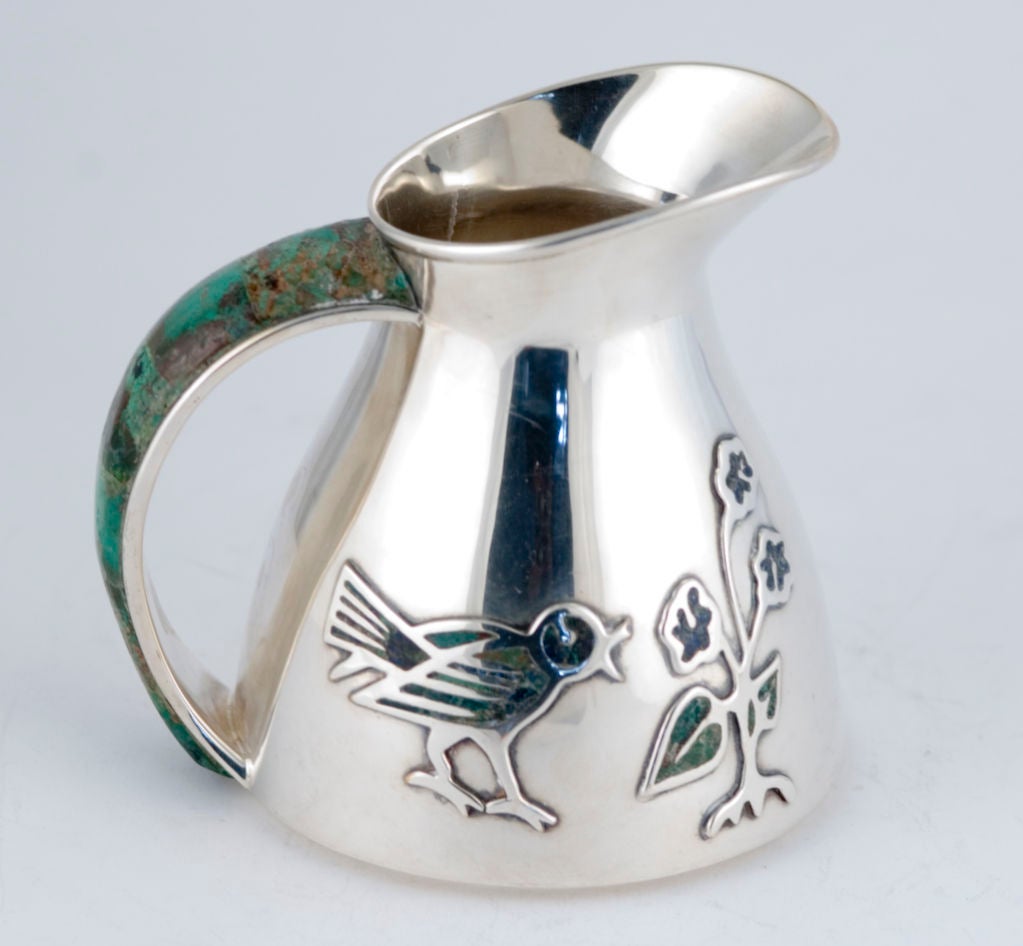Los Castillo Abalone Silverplate Pitcher 1965