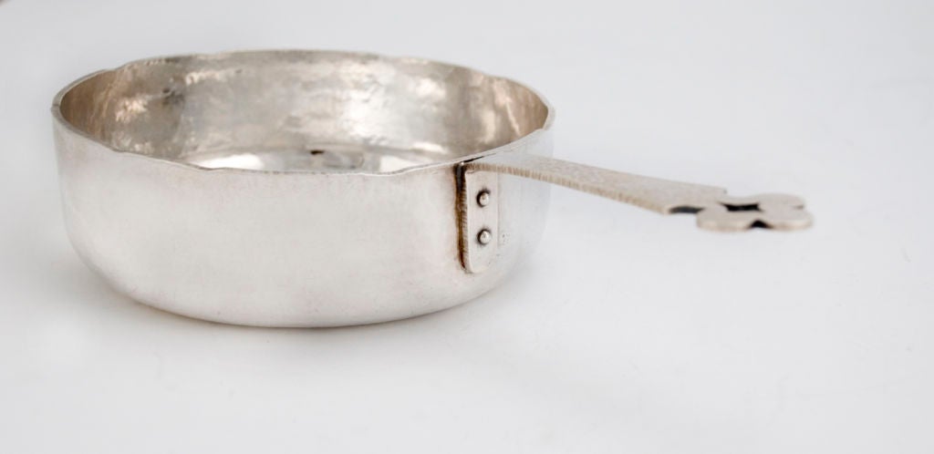 Hand Hammered Sauce Pan Dominick Haff Sterling Silver 1882 In Excellent Condition In New York, NY