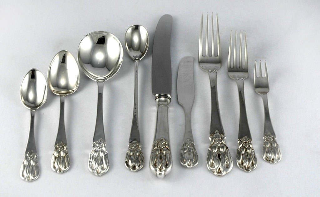 Petersen Jensen-son-inlaw 112 pcs 1955 Sterling Silver Flatware