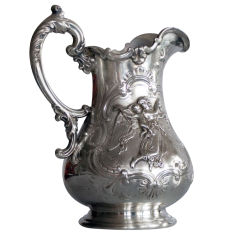 SUBLIME 1880 HATTING MEYER WARNE SILVERPLATE PITCHER