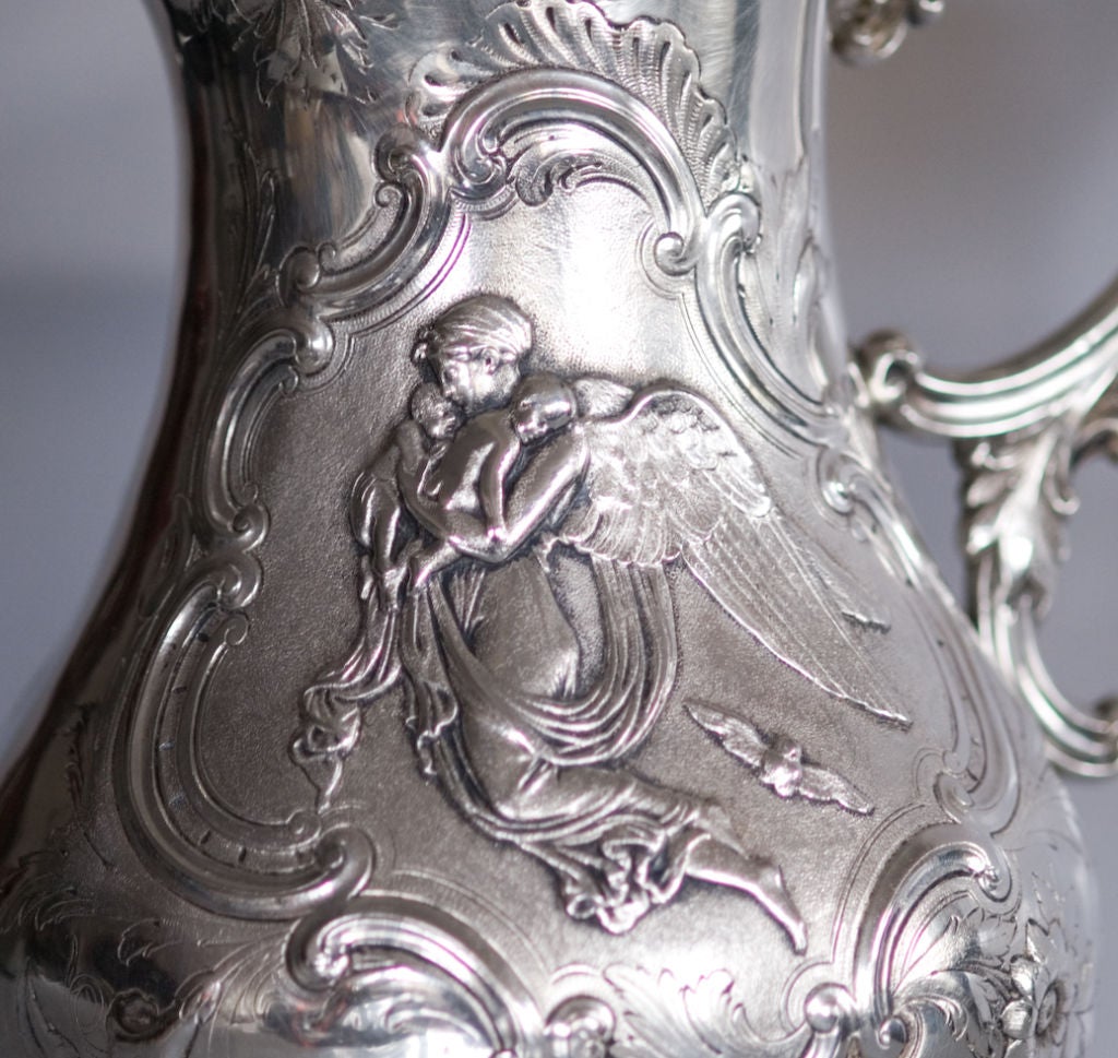 19th Century SUBLIME 1880 HATTING MEYER WARNE SILVERPLATE PITCHER For Sale