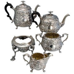 Antique 1807 English Whitford Sterling Silver Coffee/Tea Set