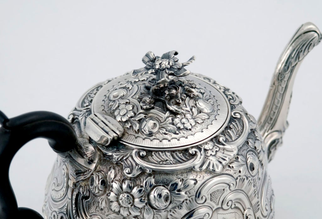 19th Century 1807 English Whitford Sterling Silver Coffee/Tea Set