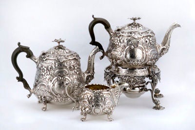 1807 English Whitford Sterling Silver Coffee/Tea Set 1
