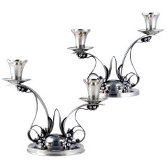 Vintage Petersen Montreal Sterling Silver Candelabra Pair 1955