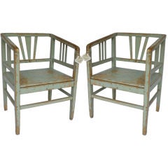 Pair of Antique Swedish Painted Occassional Chairs