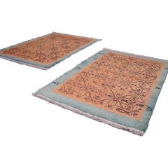 Vintage Pair of Oushak Rugs