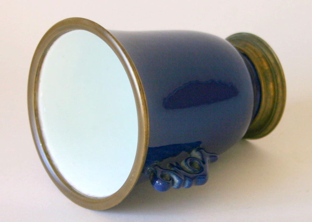 French Samson Porcelain Powder Blue Cup with Bronze Mounts