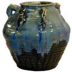 Japanese Studio Vase with Drip Glaze Japanese Studio Vase with Drip Glaze