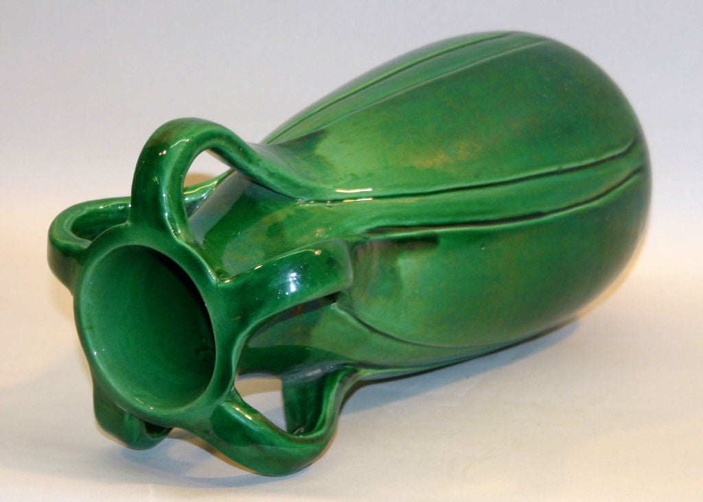 Awaji Pottery Art Nouveau Five Handle Vase