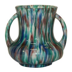 Awaji Art Pottery Vase with Drip Glaze