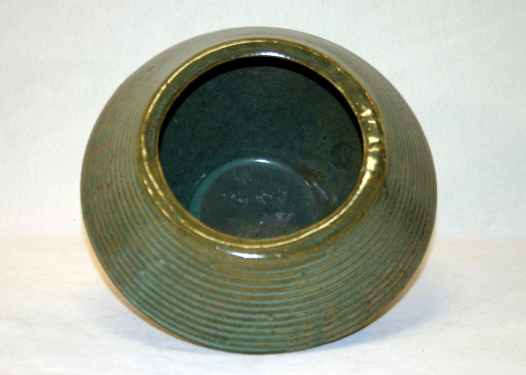 Norwalk, Connecticut  Ridged Art Pottery Vase