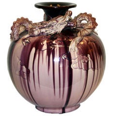 Kyoto Pottery Dragon Vase