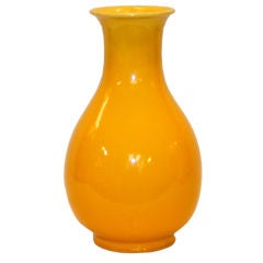 Bright Yellow Awaji Pottery Vase