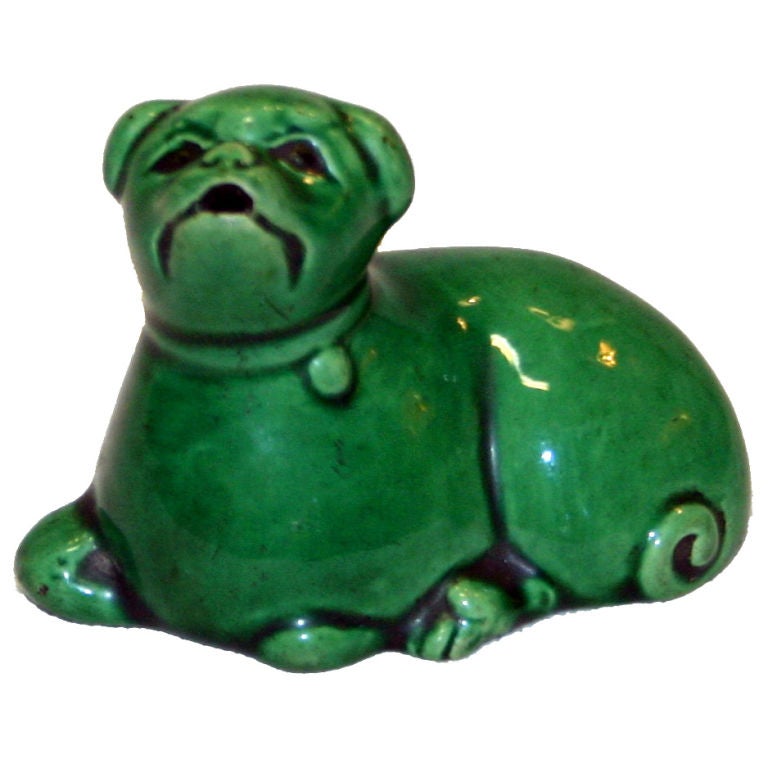 Awaji Pottery Pug Figure Water Dropper For Sale