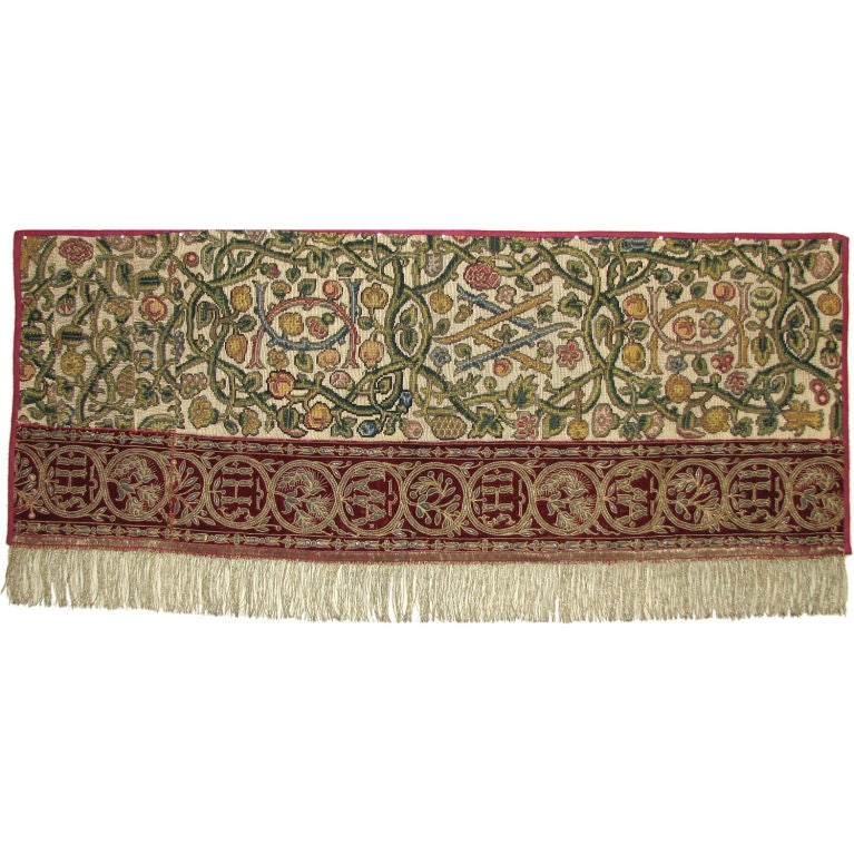 16th century English Needlepoint Fragment