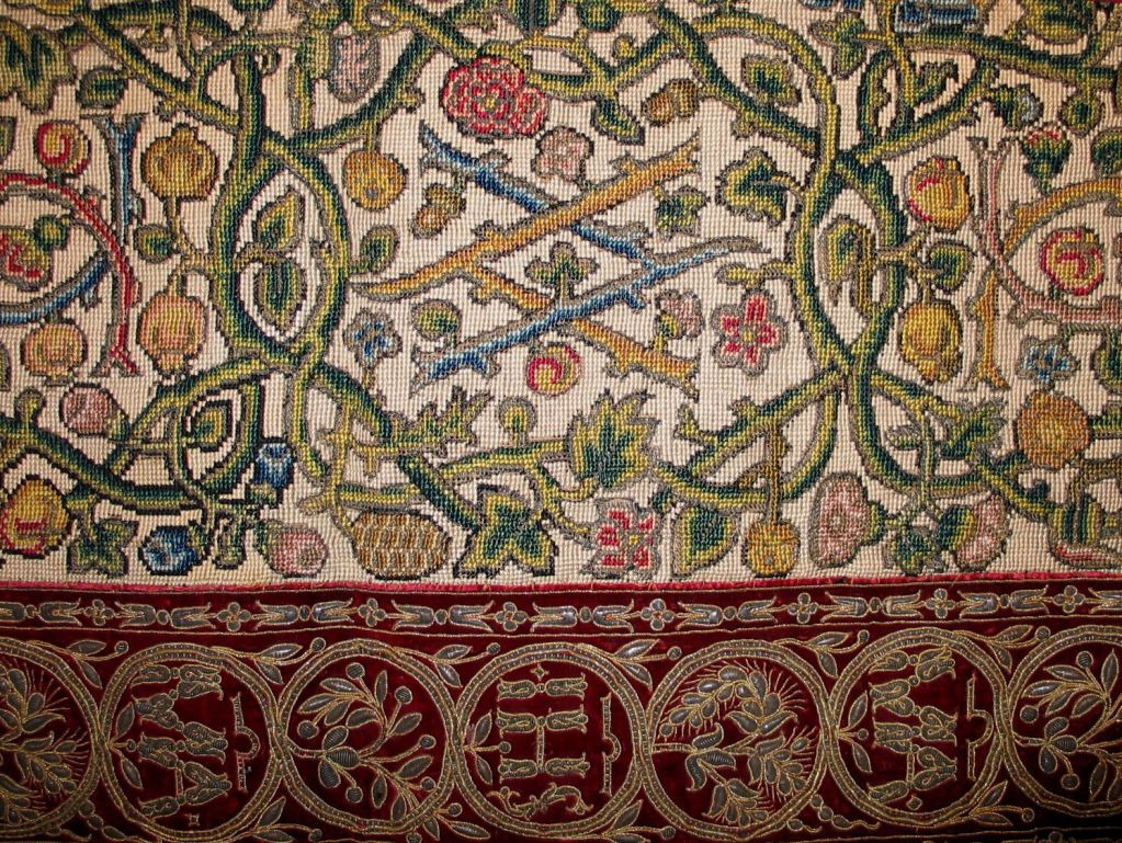16th century English Needlepoint Fragment